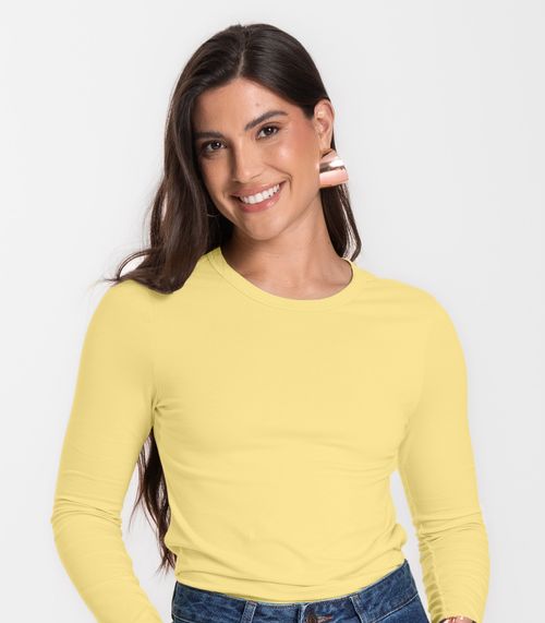 Blusa Manga Longa Básica Select Amarelo