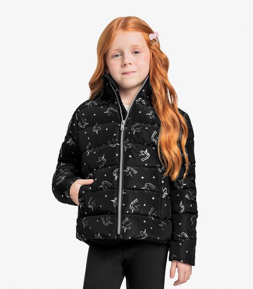 Jaqueta Puffer Infantil Feminina Trick Nick Preto