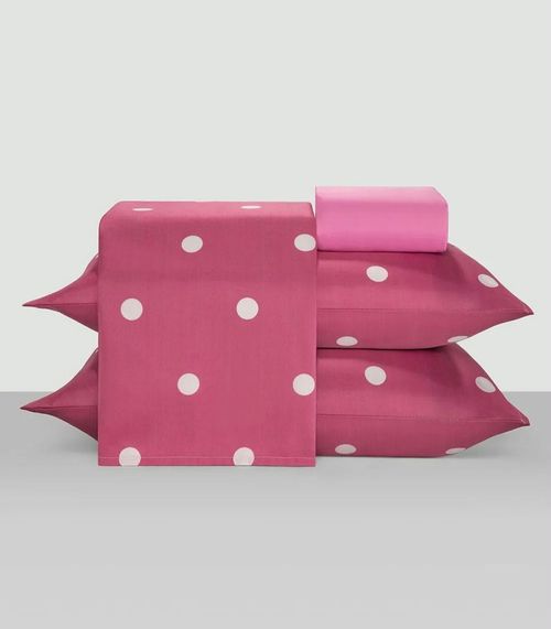 Jogo De Cama 200 Fios Queen 4 Peças Lar E Lazer Rosa