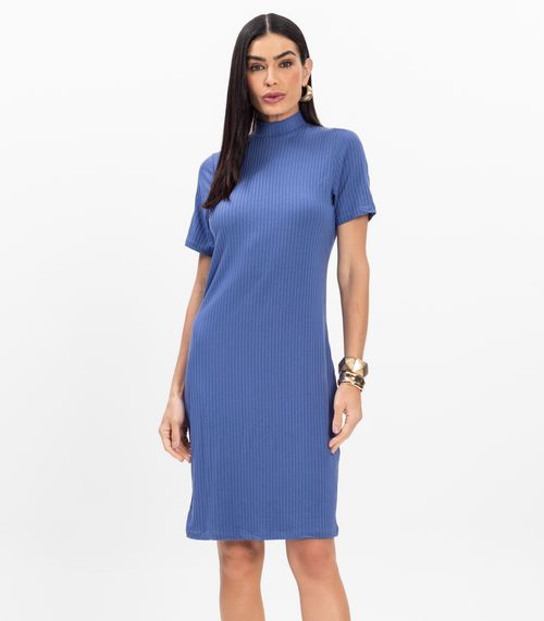 Vestido Curto de Ribana Feminino Rovitex Azul