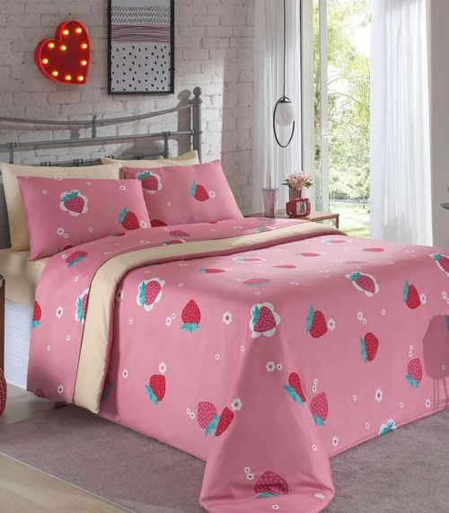 Jogo De Cama 200 Fios Queen 4 Peças Lar E Lazer Rosa