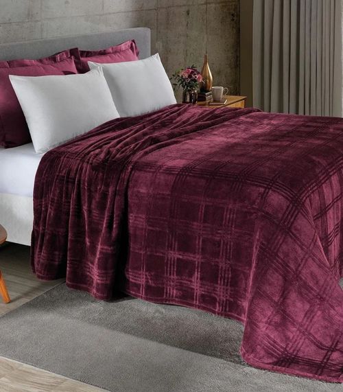 Cobertor Flannel Casal Lar E Lazer Vermelho