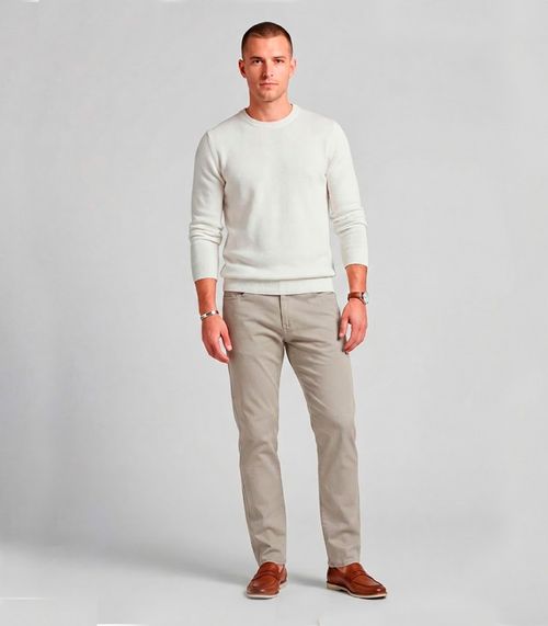 Calça Masculina Em Sarja Com Bolsos Sea Surf Bege