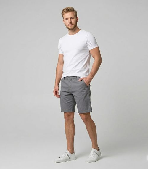 Bermuda Masculina Em Sarja Com Bolsos Sea Surf Cinza