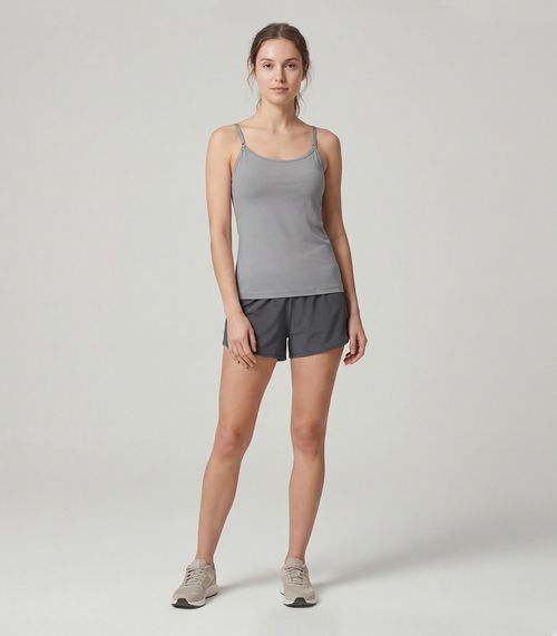 Blusa Regata Em Poliamida Com Bojo Sea Surf Cinza