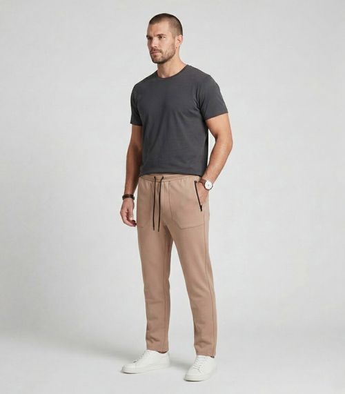 Calça Masculina Moletom Felpado Diametro Marrom