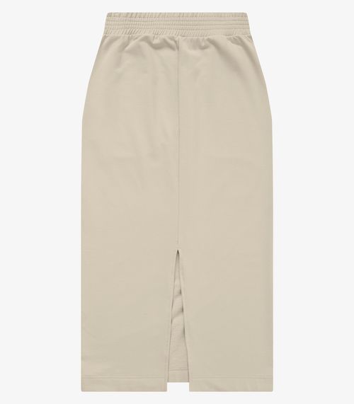Saia Midi Feminina Em Molecotton Com Fenda Rovitex Bege