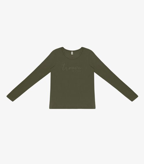 Blusa Feminina Manga Longa Com Estampa Rovitex Verde