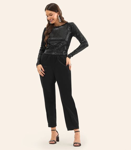 Blusa Feminina Manga Longa Rovitex Preto