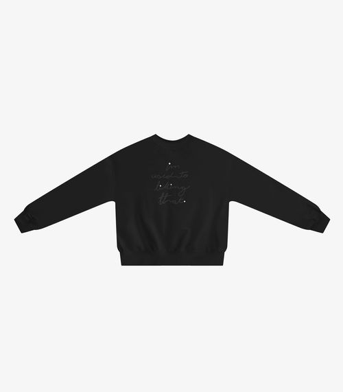 Blusão Feminino Em Moletom Com Bordado Rovitex Preto