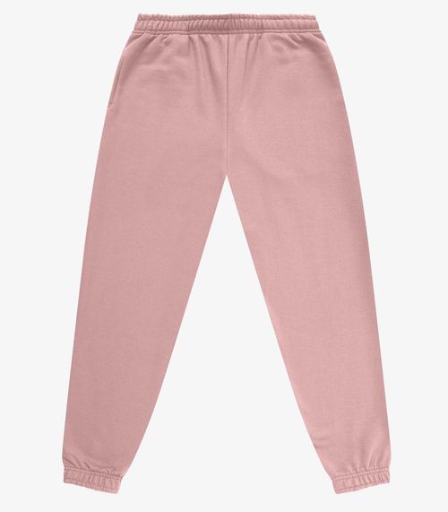 Calça Jogger Básica Moletom Peluciado Rovitex Rosa