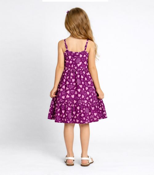 Vestido Midi Infantil Com Recorte Franzido Select Vermelho