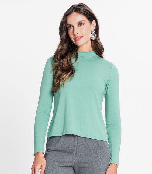 Blusa Feminina Manga Longa Gola Alta Rovitex Verde