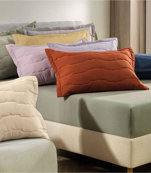 Porta Travesseiro Malha Fio Penteado Altenburg Bege