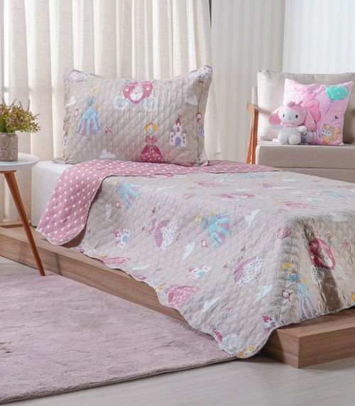 Jogo Cobre Leito Dupla Face Casal Bene Casa Bege