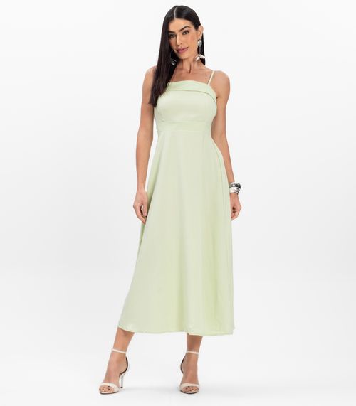Vestido Midi Feminino De Alcinha Atrativa Modas Verde