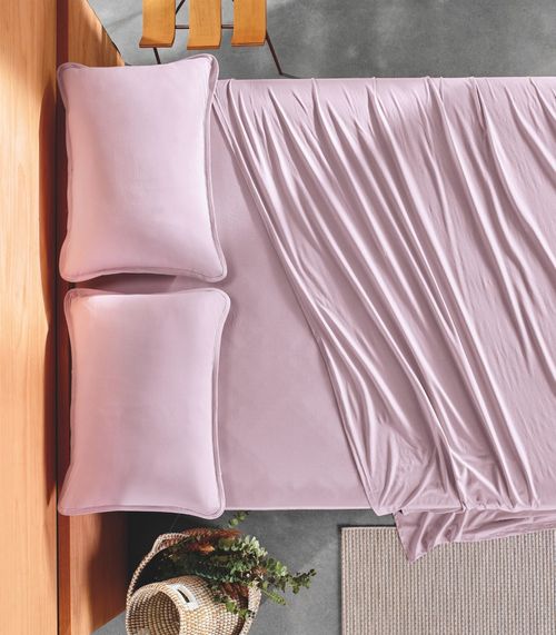 Jogo de Cama Queen Malha Fio Penteado Altenburg Rosa