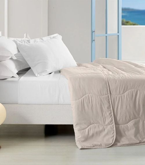 Edredom Verano Queen Toque Acetinado Altenburg Bege