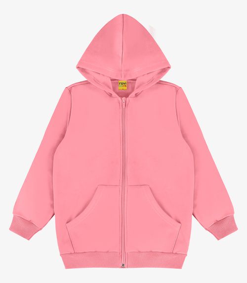 Jaqueta Infantil Moletom com Capuz Rovitex Kids Rosa