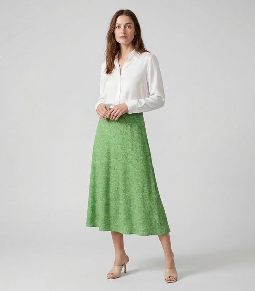 Saia Midi Com Recorte Nas Costas Infinita Cor Verde