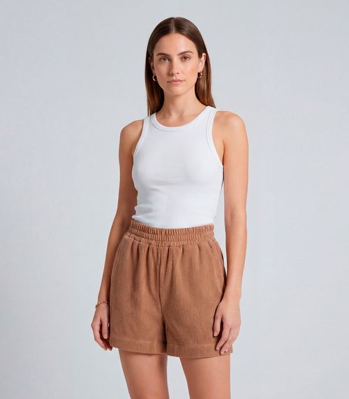 Shorts Feminino Moletinho Gorgurinho Infinita Cor Marrom