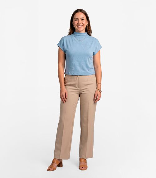 Blusa Feminina Com Gola Chaminé Select Azul