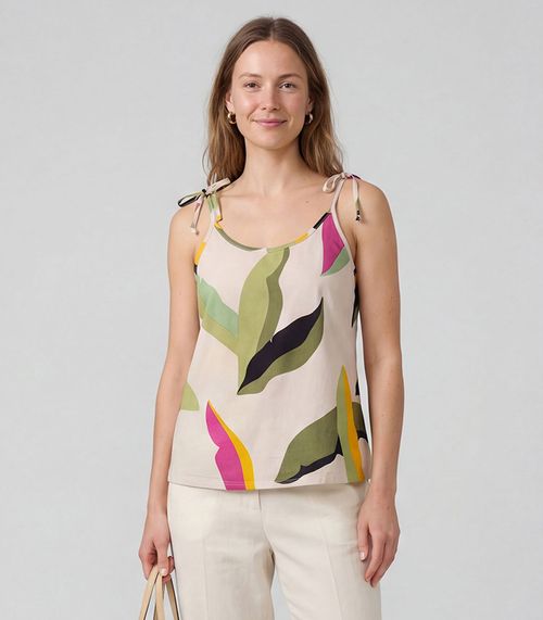 Blusa De Alça De Laço Infinita Cor Baunilha