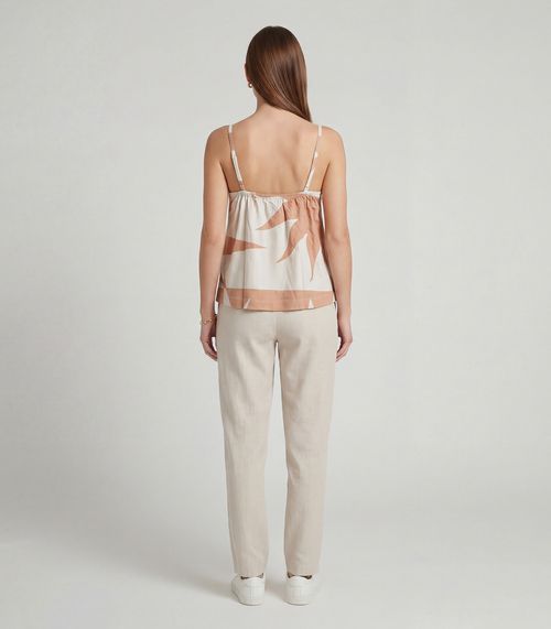 Blusa de Alça Tecido Viscose Infinita Cor Marrom