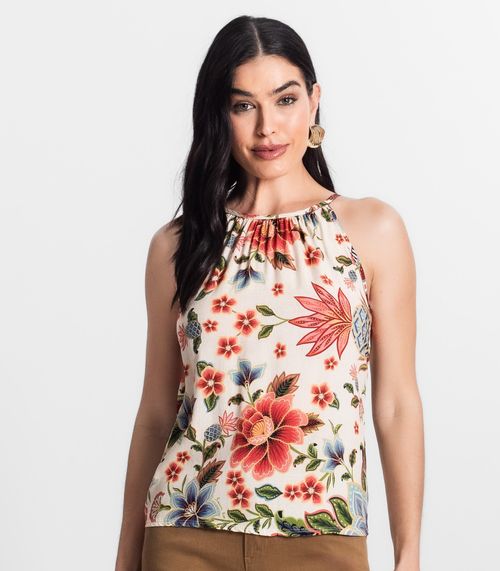 Blusa Feminina de Alça Infinita Cor Bege