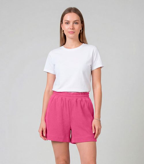 Shorts Feminino Moletinho Gorgurinho Infinita Cor Rosa