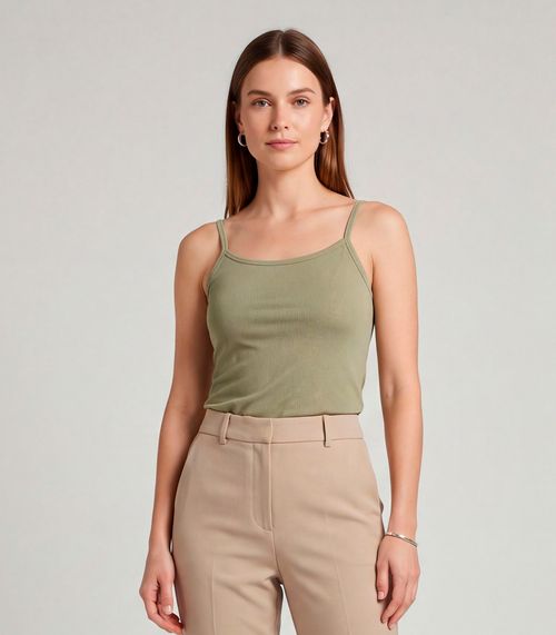 Blusa Feminina Com Alça  Fina Infinita Cor Verde