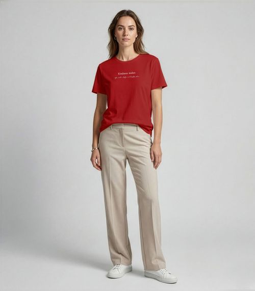 Blusa Feminina Manga Curta Infinita Cor Vermelho