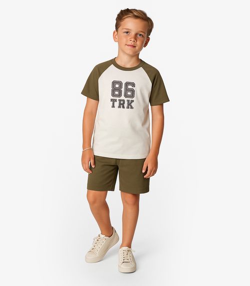 Conjunto Infantil Camiseta com Bermuda Trick Nick Verde