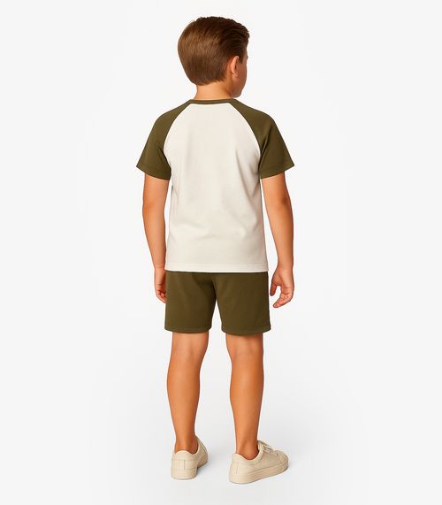 Conjunto Infantil Camiseta com Bermuda Trick Nick Verde