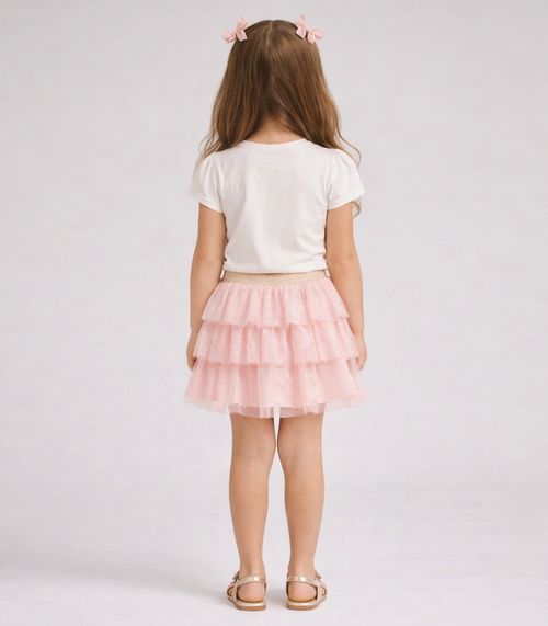Blusa Infantil Feminina em Cotton Leve Trick Nick Bege