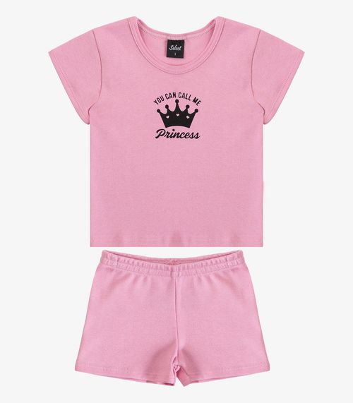 Conjunto Infantil Blusa com Shorts Select Rosa