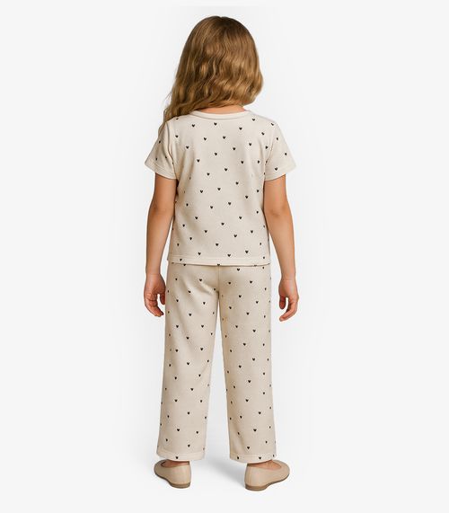 Pijama Menina Infantil Select Bege