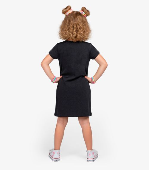 Vestido Menina Infantil em Molecotton Select Preto