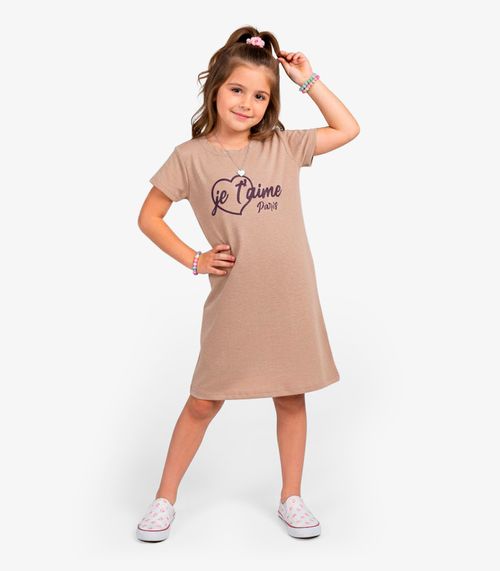 Vestido Menina Infantil em Molecotton Select Marrom