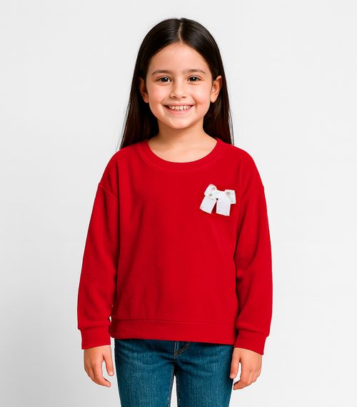 Moletom Infantil Menina Com Laço Infinita Cor Vermelho