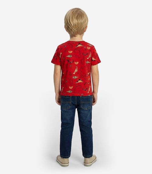 Camiseta Infantil Menino Animais Infinita Cor Vermelho