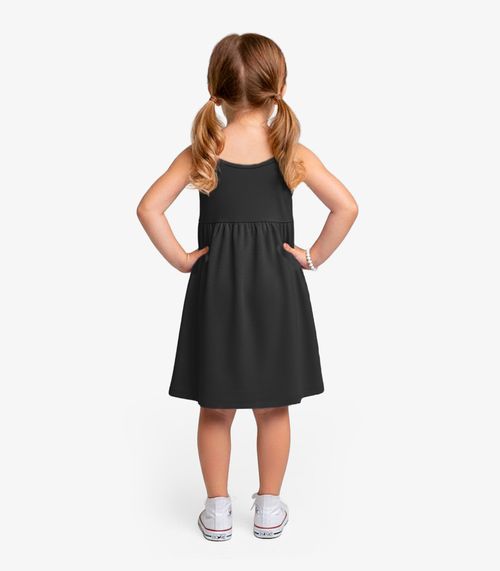 Vestido Menina Infantil de Alças Select Preto