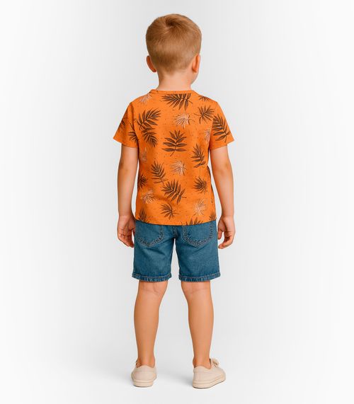 Camiseta Infantil Masculina Infinita Cor Laranja