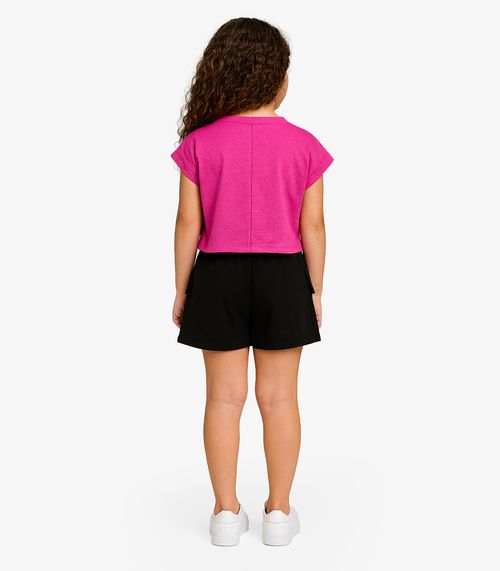 Conjunto Infantil Blusa Com Shorts Rovi Kids Rosa
