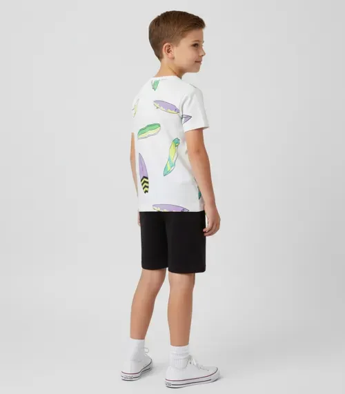 Conjunto Infantil Camiseta e Bermuda Rovitex Kids Branco