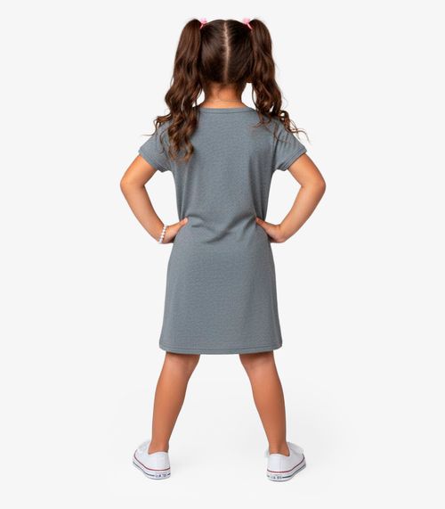 Vestido Infantil em Molecotton Select Cinza