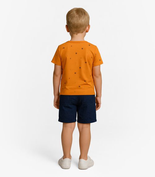 Camiseta Infantil Masculina Infinita Cor Laranja