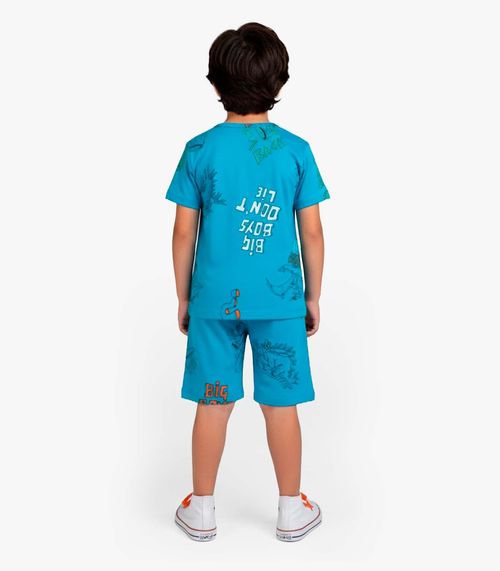 Pijama Infantil Camiseta e Bermuda Select Azul