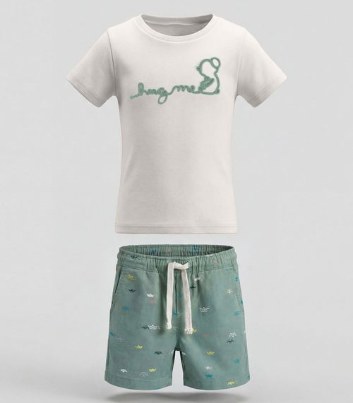 Conjunto Camiseta com Bermuda Masculina Trick Nick Verde