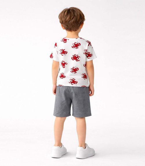 Conjunto Masculino Camiseta E Bermuda Select Bege